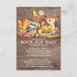 Woodland Animals Neutralt Baby Shower Bok för Baby Tilläggskort