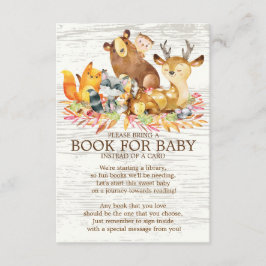 Woodland Animals Neutralt Baby Shower Bok för Baby Tilläggskort