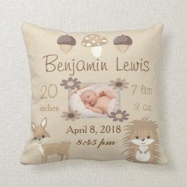 Woodland Animals Nursery Photo Baby Keepsaky Kudde
