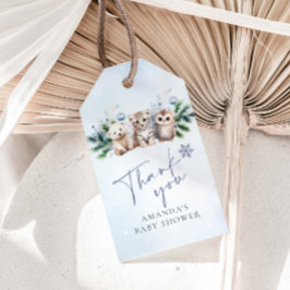 Woodland Animals Oh Baby Winter Baby Shower Presentetikett