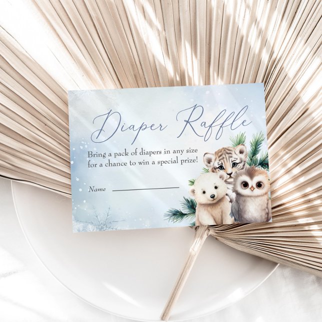 Woodland Animals Oh Baby Winter Diaper Raffle Tilläggskort (Skapare uppladdad)