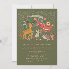 Woodland Animals Par Shower Inbjudningar