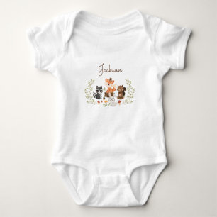 Woodland Animals Personlig Baby Bodykostym T Shirt