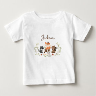 Woodland Animals Personlig Baby Shirt T