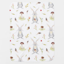 Woodland Animals Rabbit Decorative Blanket