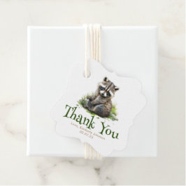 Woodland Animals Raccoon Cute Tack Gåvor Etiketter