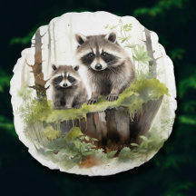 Woodland Animals Raccoons Nursery Kids Room Decor