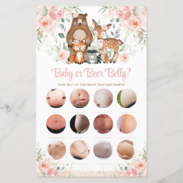 Woodland Animals Rosa Blommigt Baby eller Beer Bel