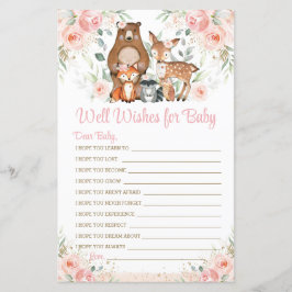 Woodland Animals Rosa Blommigt Önskemål för Baby G