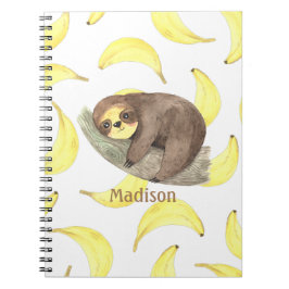 Woodland Animals Sloth Namn Photo Anteckningsbok