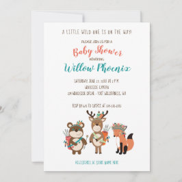 Woodland Animals Tribal Boho Baby Shower Inbjudan