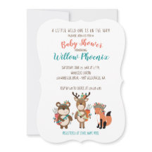 Woodland Animals Tribal Boho Baby Shower Inbjudan