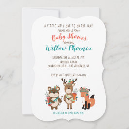 Woodland Animals Tribal Boho Baby Shower Inbjudan
