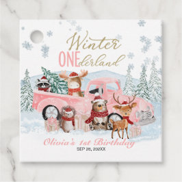 Woodland Animals Truck ONEderland 1st Birthday Gåvor Etiketter