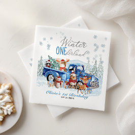 Woodland Animals Truck ONEderland 1st Birthday Pappersservett