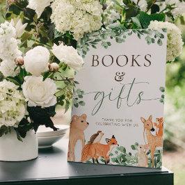 Woodland Animals White Bokar and Gifts Sign Poster