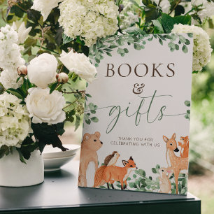 Woodland Animals White Bokar and Gifts Sign Poster