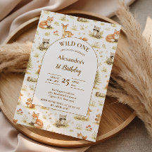 Woodland Animals Wild One Birthday