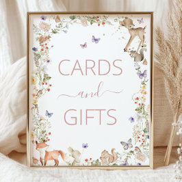 Woodland Animals Wildflower Cards and Gifts Sign Fototryck