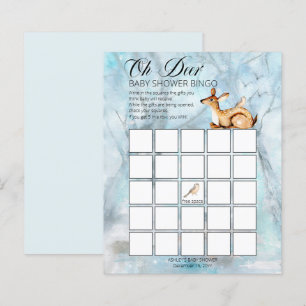 Woodland Animals Winter Boy Shower Bingo Card