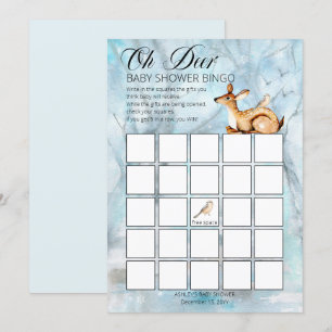 Woodland Animals Winter Boy Shower Bingo Card Inbjudningar