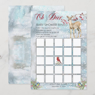 Woodland Animals Winter Boy Shower Bingo Card Inbjudningar