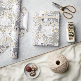 Woodland Animals Winter Skogen Presentpapper