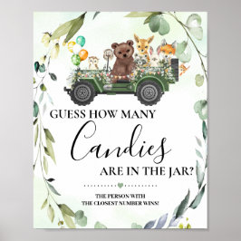 Woodland Animas Hur många ungar, babyskor, spel Poster