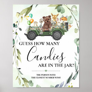 Woodland Animas Hur många ungar, babyskor, spel Poster