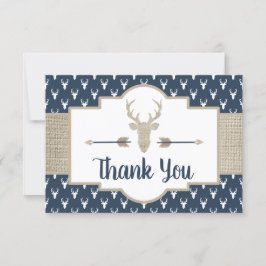 Woodland Antlers, tack, ditt kort, Burlap Tack Kort