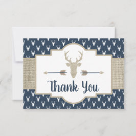 Woodland Antlers, tack, ditt kort, Burlap Tack Kort