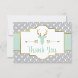 Woodland Antlers, tack, Mint, Grått Tack Kort