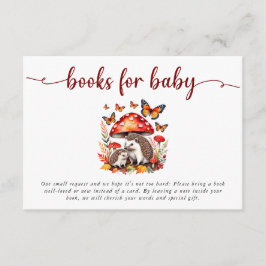Woodland Autumn Hedgehog Baby Shower Bokar Tilläggskort