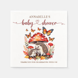 Woodland Autumn Hedgehog Baby Shower Pappersservett
