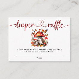 Woodland Autumn Hedgehog Baby Shower Raffle Tilläggskort