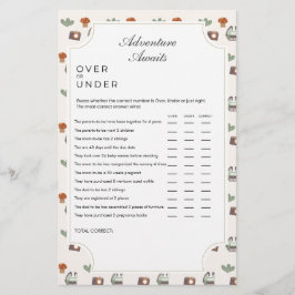 Woodland Äventyr Awaits Camping Baby Shower Game