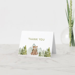 Woodland Äventyr Baby Shower Tack du Cards Kort
