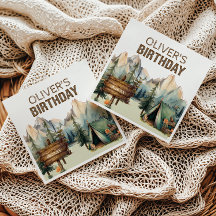Woodland Äventyr Camper Birthday Napkins