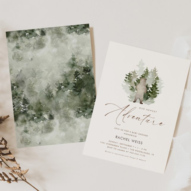 Woodland Äventyr Gender Neutral Baby Shower Inbjudningar (Skapare uppladdad)