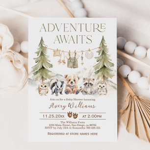 Woodland Äventyr Oh Boy Baby Shower-inbjudan Inbjudningar