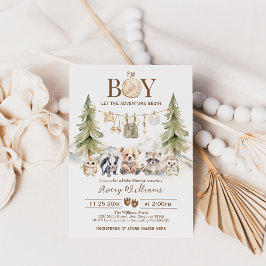 Woodland Äventyr Oh Boy Baby Shower-inbjudan Inbjudningar