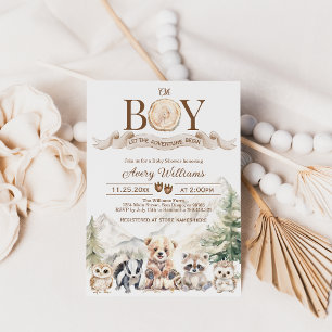 Woodland Äventyr Oh Boy Baby Shower-inbjudan Inbjudningar