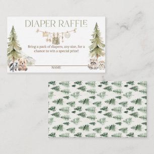 Woodland Äventyr Oh Pojke Baby Shower Blöja Tilläggskort