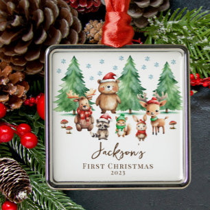 Woodland Baby 1ST Jul Julgransprydnad Metall