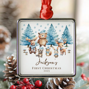 Woodland Baby 1ST Jul Julgransprydnad Metall