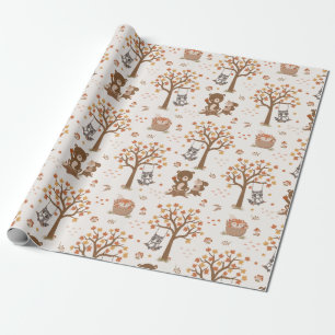 Woodland Baby Bears Squirrels Raccoon Baby Shower Presentpapper