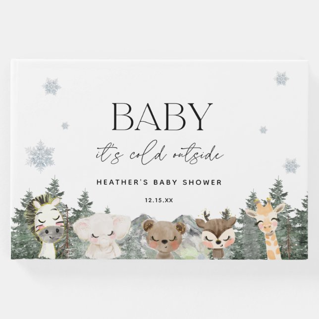 Woodland Baby Det är Kall utanför babyskabinka Gästböcker (Framsida)