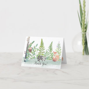 Woodland Baby djur Baby Shower   Tack Kort