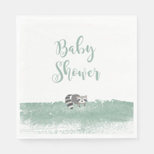 Woodland Baby djur Greenery Baby Shower Napkins Pappersservett
