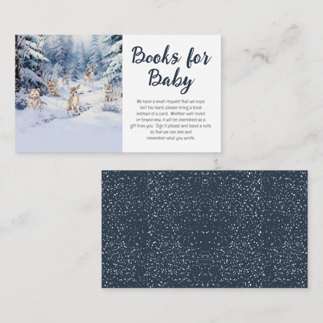 Woodland Baby djur Winter Baby Bokar för Baby Tilläggskort (Fram/baksida)